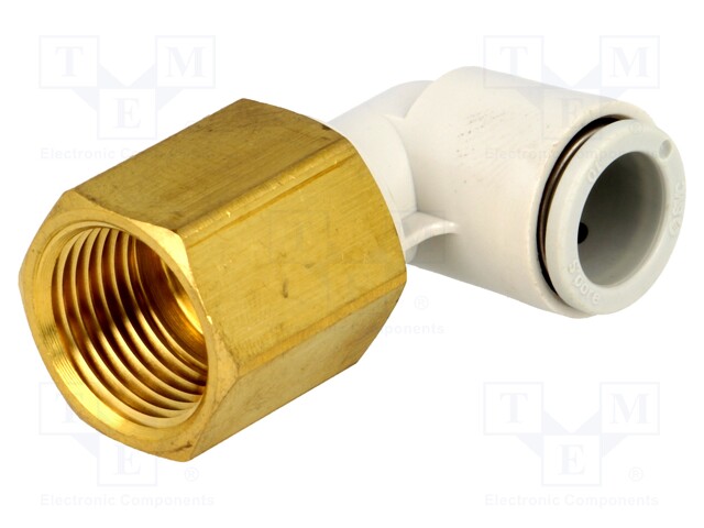 Push-in fitting; threaded,angled 90°; Rc 3/8"; inside; -1÷10bar