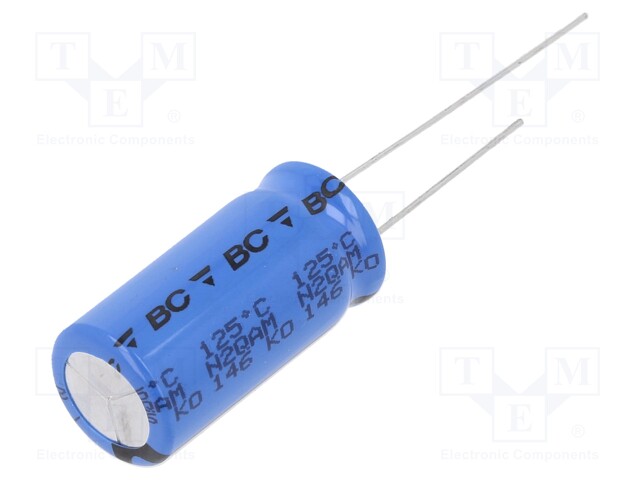 Capacitor: electrolytic; 2.2mF; 16VDC; Ø12.5x25mm; Pitch: 5mm; ±20%