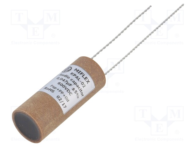 Capacitor: aluminum-polypropylene-paper; 47nF; 600VDC; ±5%; 0.004