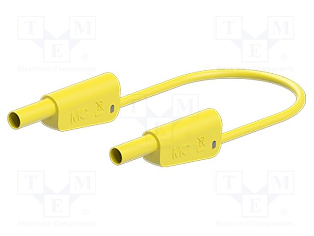 Test lead; 32A; 4mm banana plug-4mm banana plug; Len: 1m; yellow