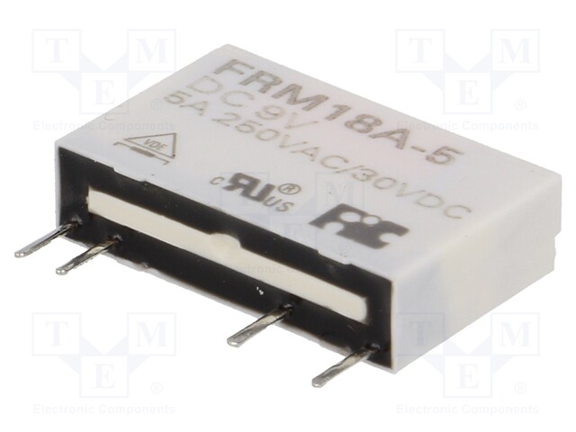 Relay: electromagnetic; SPST-NO; Ucoil: 9VDC; 5A/250VAC; 5A/30VDC