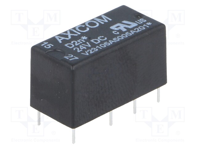 Relay: electromagnetic; DPDT; Ucoil: 24VDC; 0.5A/125VAC; 1A/30VDC