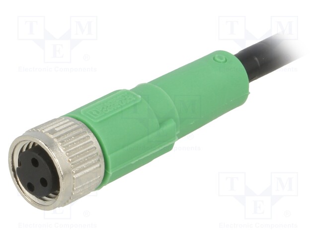 Connection lead; M8; PIN: 3; straight; 3m; plug; 250VAC; 4A; -25÷90°C