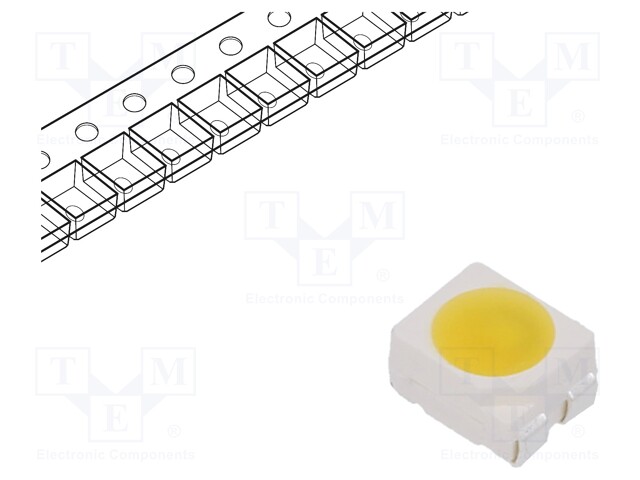 LED; SMD; 3528,PLCC4; white warm; 1600mcd; 3.5x2.8x1.9mm; 120°