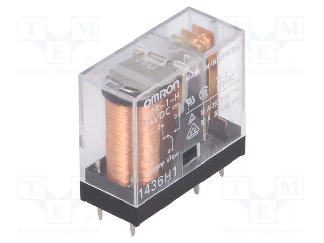 Relay: electromagnetic; SPDT; Ucoil: 24VDC; 10A/250VAC; 10A/30VDC