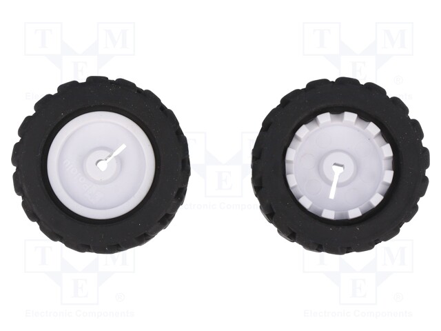 Wheel; black; Shaft: D spring; Pcs: 2; push-in; Ø: 42mm; W: 19mm