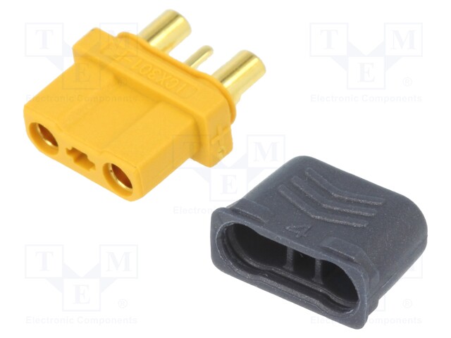 Plug; DC supply; XT30; female; PIN: 3; for cable; soldered; 15A; 500V