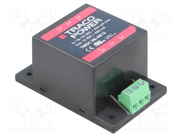 Converter: DC/DC; 6W; Uin: 18÷75V; Uout: 15VDC; Iout: 400mA; 49g