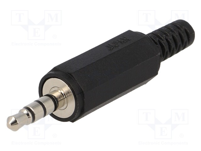 Plug; Jack 3,5mm; male; stereo; with strain relief; ways: 4