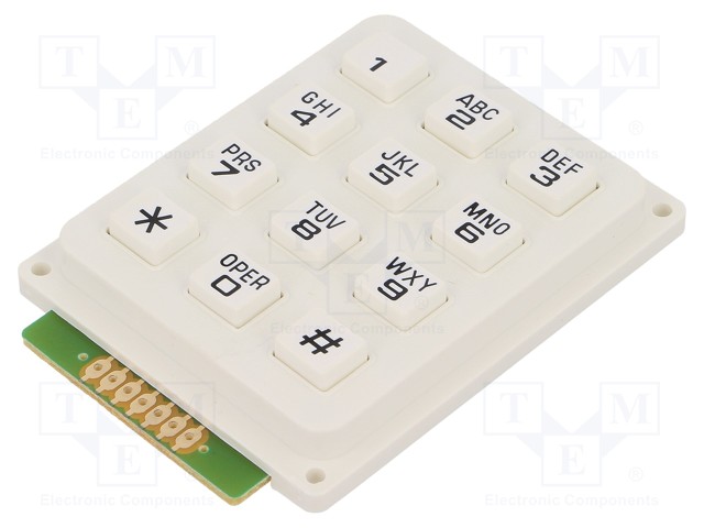 Keypad: plastic; No.of butt: 12; none; plastic; 200mΩ; 1N; 20mA