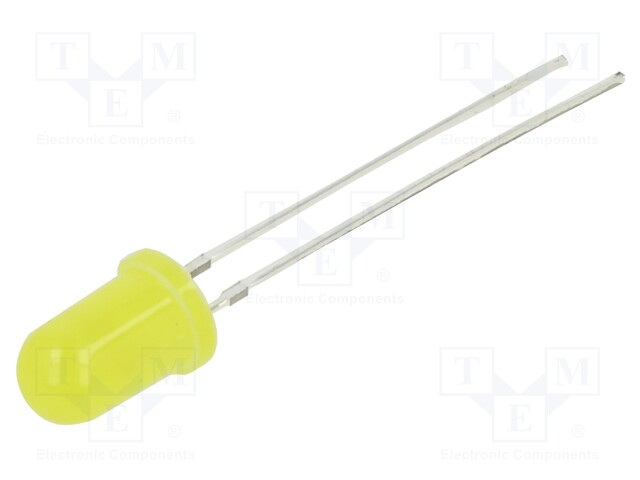 LED; 5mm; yellow; 220÷330mcd; 60°; Front: convex; 1.8÷2.2V; -30÷85°C