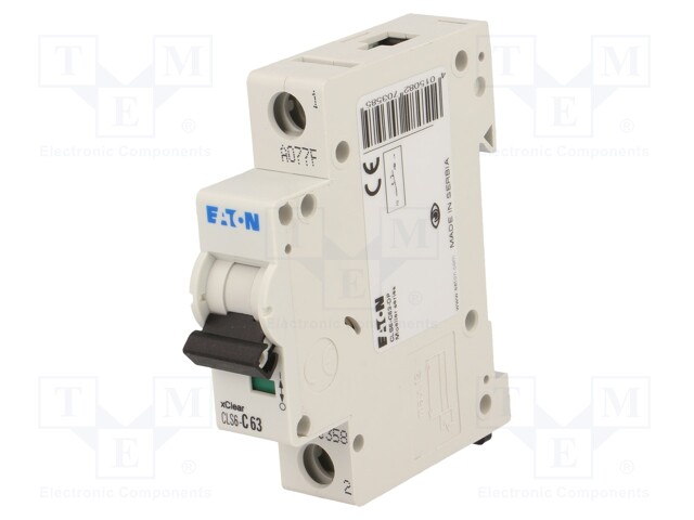 Circuit breaker; 230VAC; Inom: 63A; Poles: 1; DIN; Charact: C; 6kA