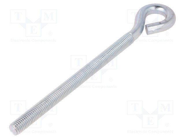 Hook; ring; steel; zinc; Thread len: 157mm; Overall len: 215mm