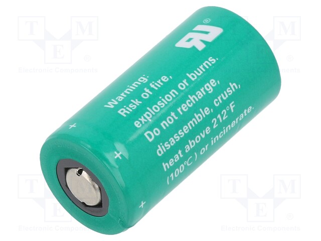 Battery: lithium; 3V; 2/3AA,2/3R6; Ø14.6x33.3mm; 1600mAh