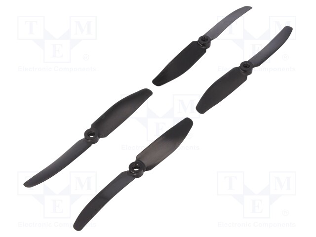 Propeller; black; Pcs: 4; Kit: 2x CW + 2x CCW; Number of blades: 2