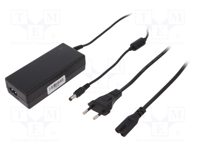 Power supply: switched-mode; 12VDC; 5A; Out: 5,5/2,1; 60W; 0÷40°C