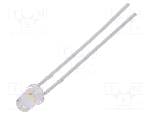 LED; 3mm; white neutral; 5000÷8500mcd; 30°; Front: convex