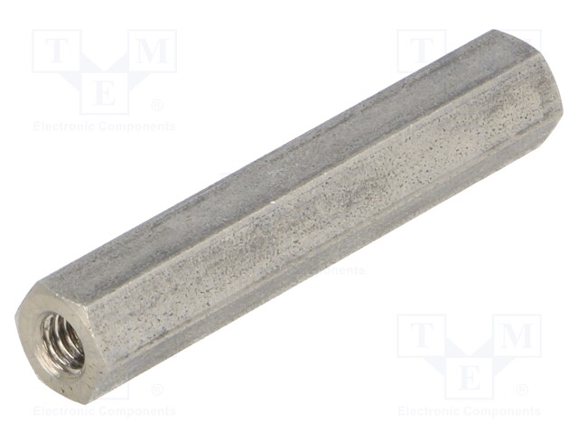 Screwed spacer sleeve; Int.thread: M4; 40mm; hexagonal