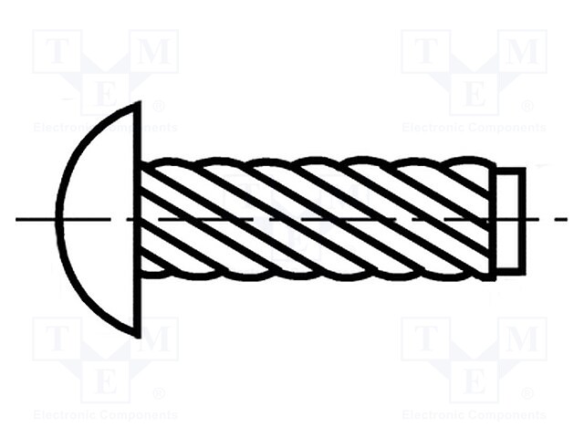 Screw rivet pin; hardened steel; BN: 896; L.rivet: 4.76mm