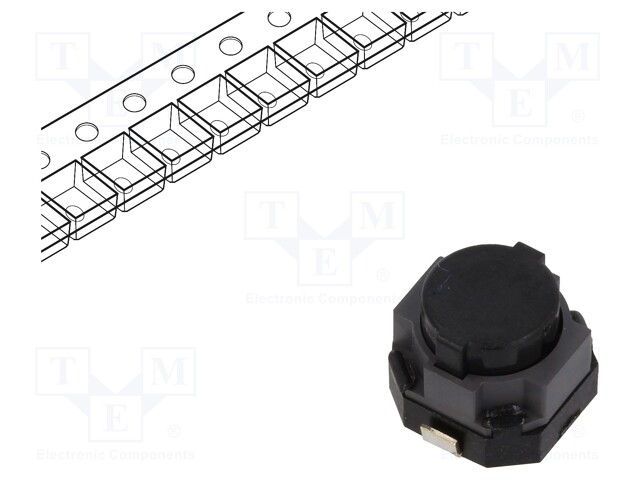 Microswitch TACT; SPST; Pos: 2; 0.05A/12VDC; SMT; none; 2.2N; 5mm