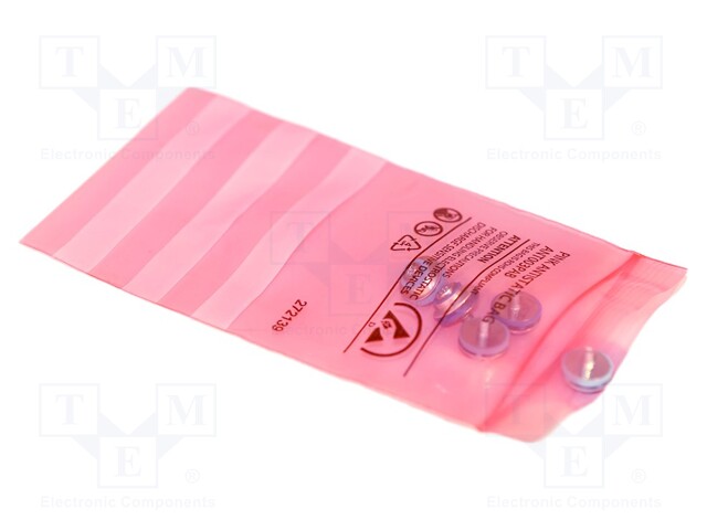 Protection bag; ESD; L: 254mm; W: 203mm; D: 75um; 100pcs; pink; <100GΩ