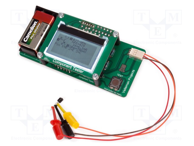 Component tester; Power supply: battery 9V x1; 137x60x30mm