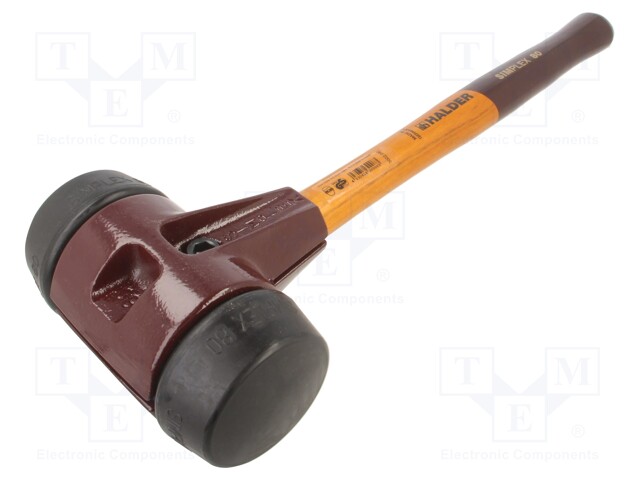 Hammer; 490mm; W: 175mm; 2.87kg; 80mm; round; rubber; wood; SIMPLEX