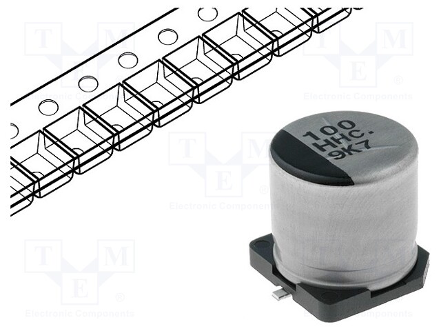 Capacitor: electrolytic; SMD; 100uF; 50VDC; Ø10x10.2mm; ±20%; 5000h