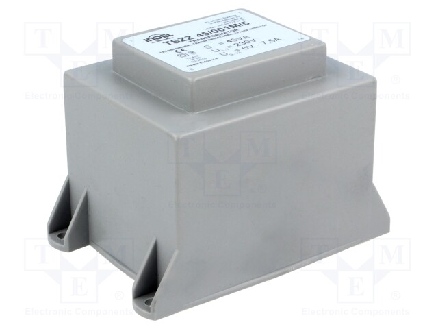 Transformer: encapsulated; 45VA; 230VAC; 6V; 7.5A; Mounting: PCB