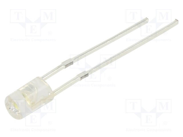 LED; 3mm; white cold; 450÷600mcd; 100°; Front: flat; 2.7÷3.2V