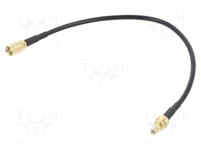 Cable; 0.2m; SMB female,SMB male; black; straight,angled