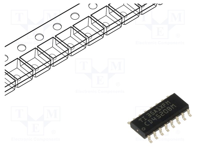 IC: digital; binary up counter; Ch: 2; CMOS; SMD; SO16; CD4000