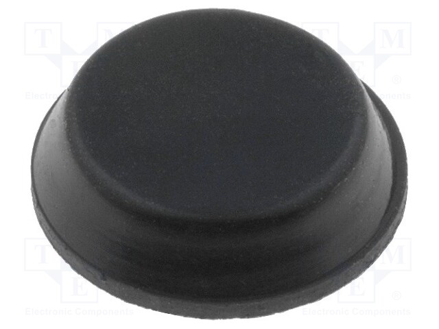 Self-adhesive foot; black; rubber; A: 12.7mm; B: 11.5mm; E: 3.8mm