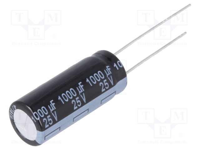 Capacitor: electrolytic; low impedance; THT; 1000uF; 25VDC; ±20%