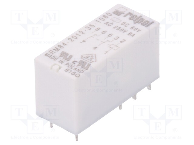 Relay: electromagnetic; DPDT; Ucoil: 60VDC; 8A/250VAC; 8A/24VDC; 8A