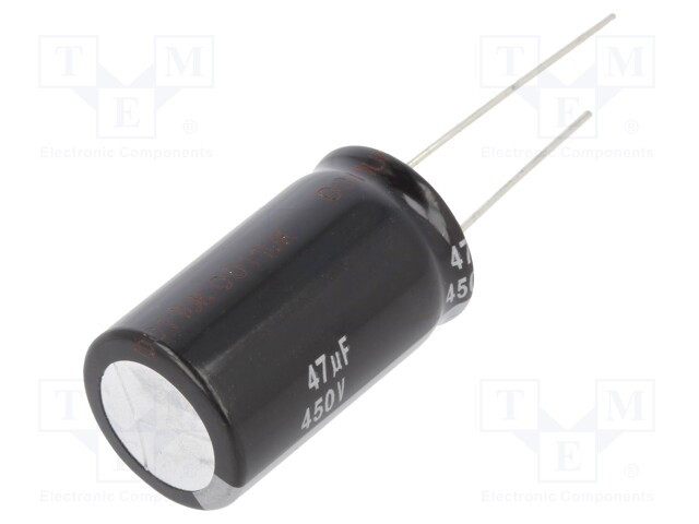 Electrolytic Capacitor, 47 µF, 450 V, ED Series, ± 20%, Radial Leaded, 10000 hours @ 105°C