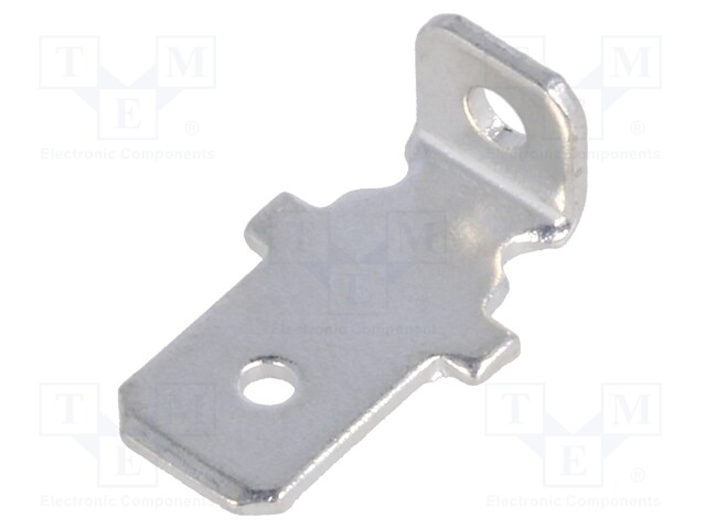 Terminal: flat; 6.3mm; 0.8mm; male; THT; steel; tinned; straight