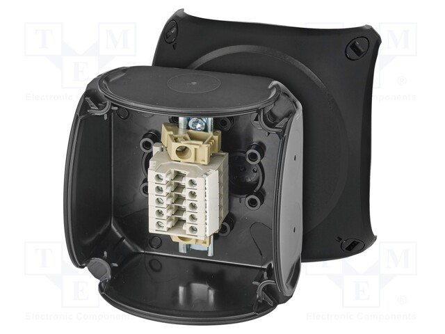 Enclosure: junction box; X: 93mm; Y: 93mm; Z: 62mm; IP66; black