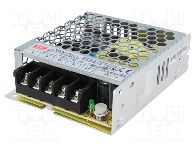 Power supply: switched-mode; modular; 36W; 24VDC; 99x82x30mm; 1.5A