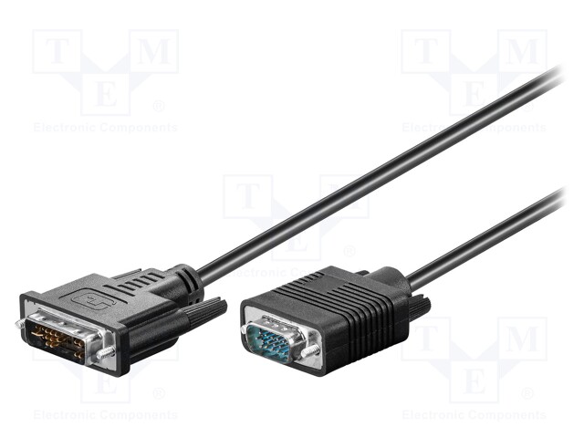 Cable; D-Sub 15pin HD plug,DVI-I (24+5) plug; 5m; Colour: black