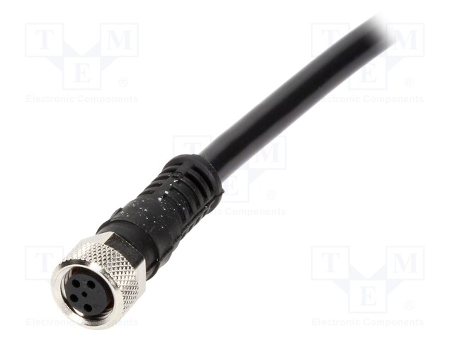 Connector: M8; female; PIN: 4; straight; with lead; plug; 3A; 30V