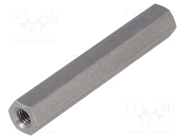 Screwed spacer sleeve; Int.thread: M4; 45mm; hexagonal