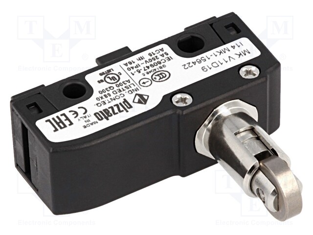 Microswitch SNAP ACTION; with transverse roller; SPDT; 5A/24VDC