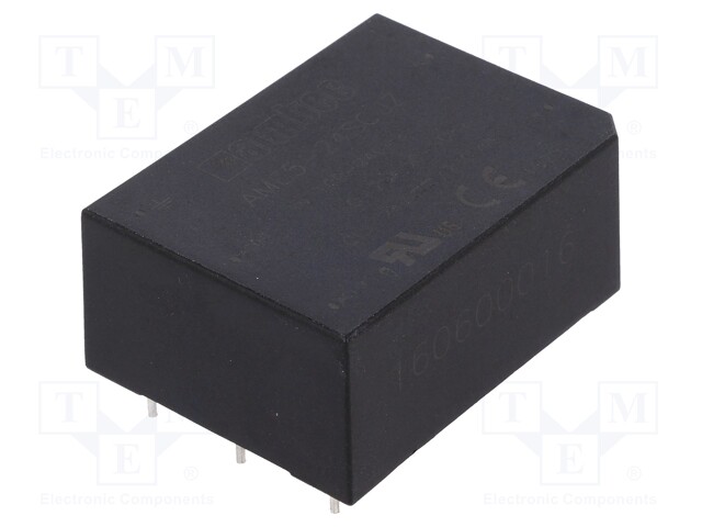 Converter: AC/DC; 5W; Uout: 24VDC; Iout: 0.23A; 82%; Mounting: PCB