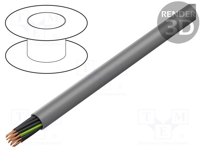 Wire: control cable; chainflex® CF130.UL; 18G0,75mm2; PVC; grey