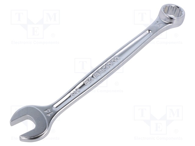 Wrench; combination spanner; 14mm; L: 180mm; satin