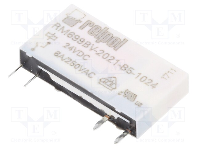 Relay: electromagnetic; SPST-NO; Ucoil: 24VDC; 6A/250VAC; 6A/24VDC