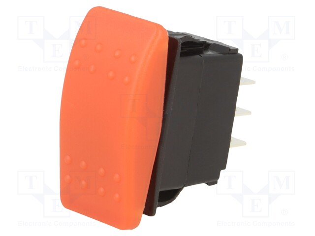 ROCKER; DP3T; Pos: 3; ON-OFF-ON; 20A/14VDC; red; IP56; none; UL94V-2