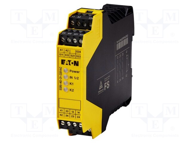 Module: safety relay; Series: ESR5; 230VAC; IN: 3; Mounting: DIN