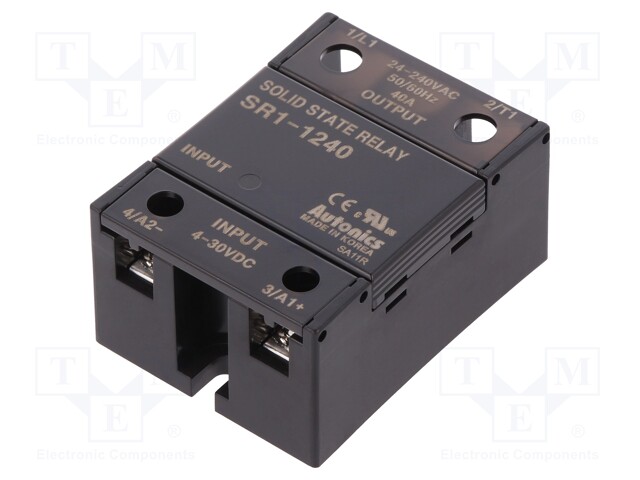 Relay: solid state; Ucntrl: 4÷30VDC; 40A; 24÷240VAC; screw type